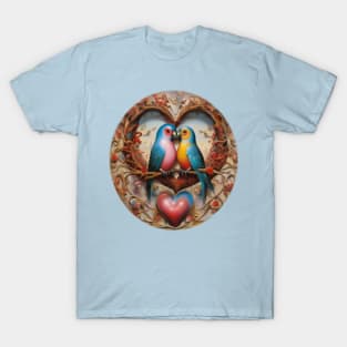 Valentines lovebirds kissing T-Shirt